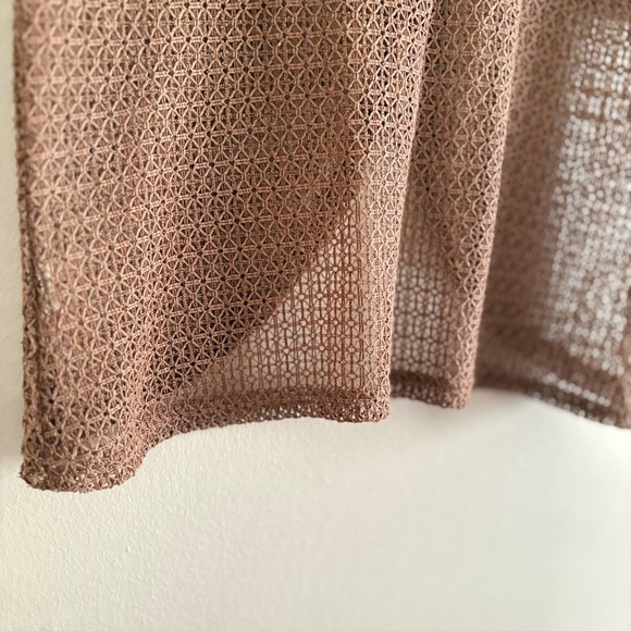 4/$10🎄Vintage Brown Crotchet Short Sleeve Tie Front Cardigan - Picture 13 of 13